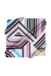 Geometrik Desenli 90X90 İpek Krep Saten Eşarp 