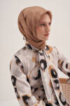 Fırça Desenli Aker İpek Krep Saten Eşarp 