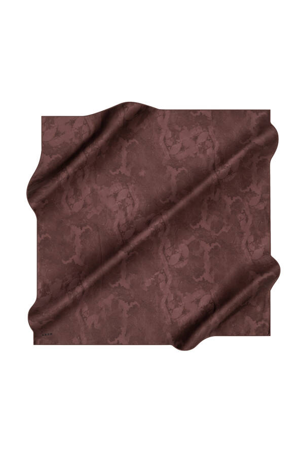 Fırça Desenli Aker İpek Krep Saten Eşarp - 1