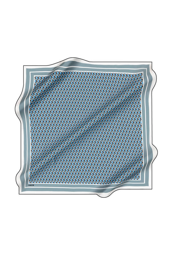 Açık Yeşil 90X90 İpek Krep Saten Eşarp - 1