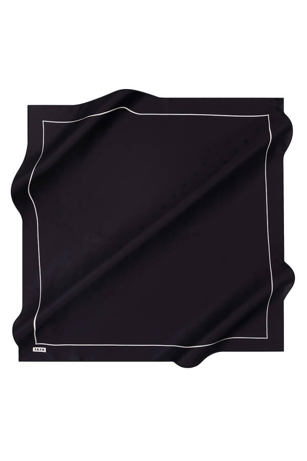 Siyah İpek Jakar Eşarp - Aker