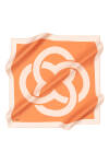 Logo Desenli 90X90 İpek Krep Saten Eşarp 