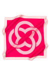 Logo Desenli 90X90 İpek Krep Saten Eşarp 