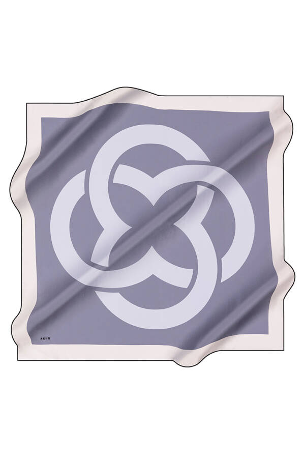 Logo Desenli İpek Krep Saten - 1