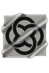 Logo Desenli 90X90 İpek Krep Saten Eşarp 