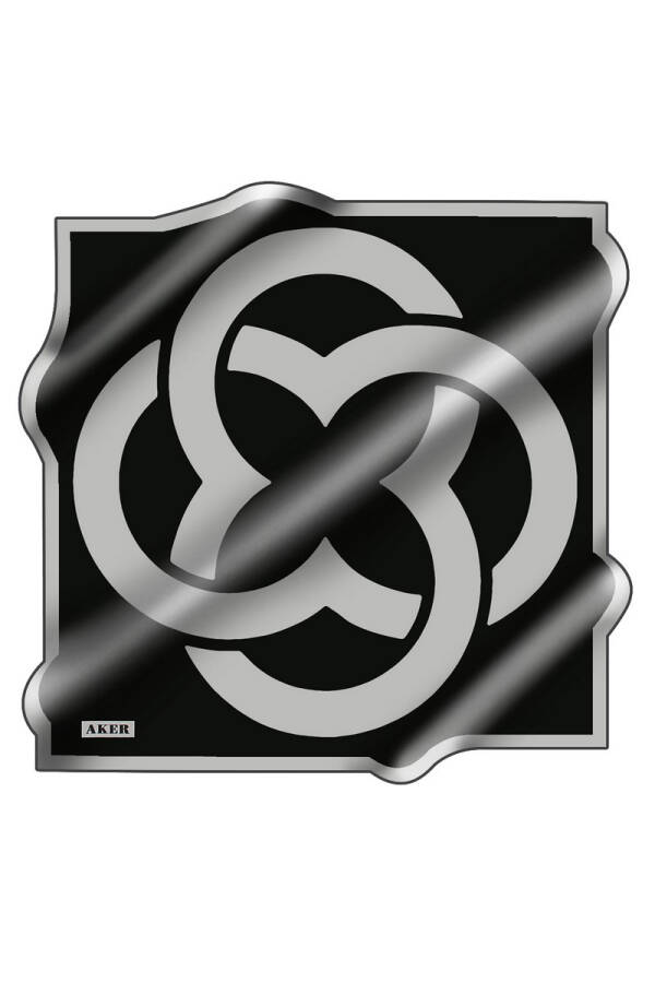 Logo Desenli 90X90 İpek Krep Saten Eşarp - 1