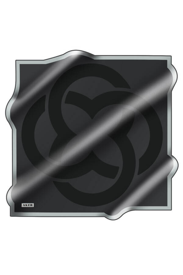 Logo Desenli İpek Krep Saten Eşarp - 1