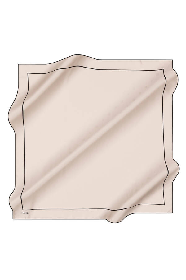 Bej İpek Jakar Eşarp - Aker