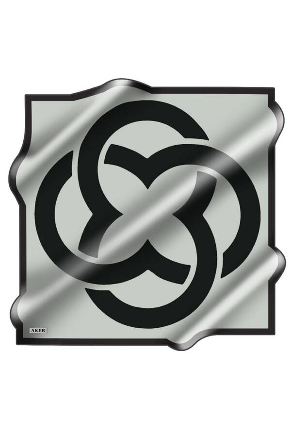 Logo Desenli 90X90 İpek Krep Saten Eşarp - 1