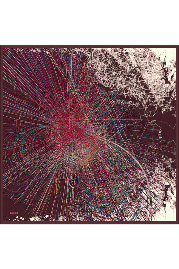 Renkli İpek Krep Saten Eşarp - 1