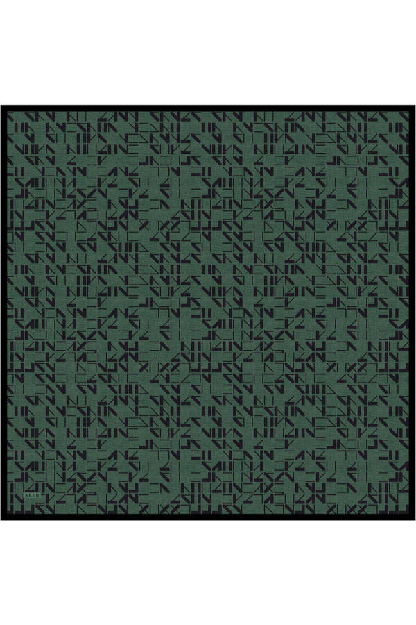 Yeşil İpek Krep Saten Eşarp - 1