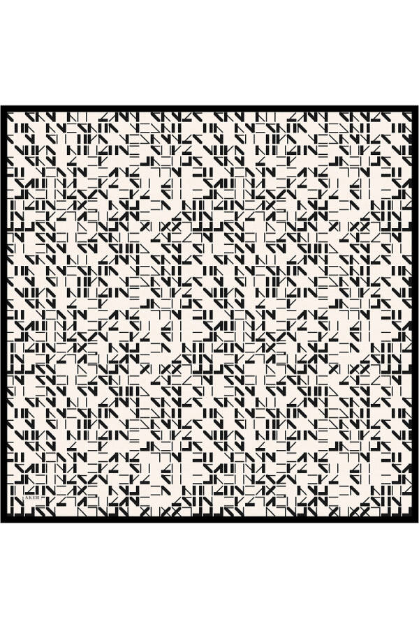 Beyaz İpek Krep Saten Eşarp - 1