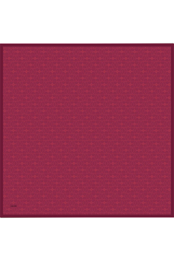 Koyu Pembe 90X90 İpek Krep Saten Eşarp - 1
