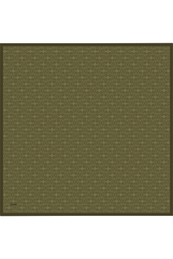 Haki 90X90 İpek Krep Saten Eşarp - Aker