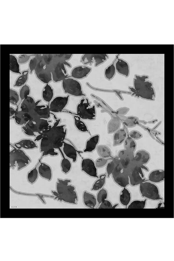 Siyah İpek Krep Saten Eşarp - 1