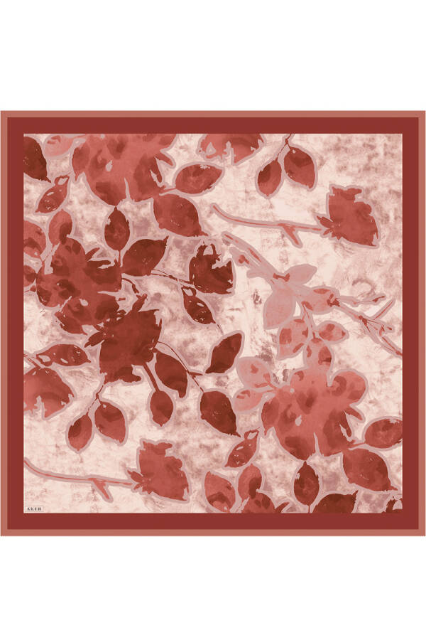 Kırmızı İpek Krep Saten Eşarp - 1