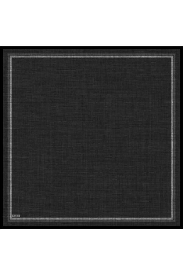 Siyah İpek Krep Saten Eşarp - 1