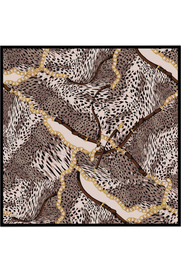 Renkli İpek Krep Saten Eşarp - 1