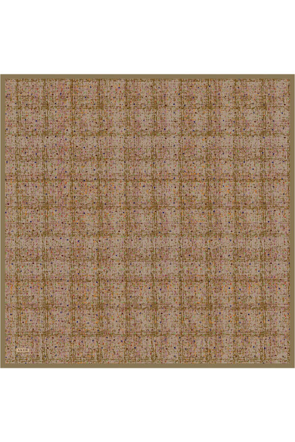 Renkli İpek Krep Saten Eşarp - 1