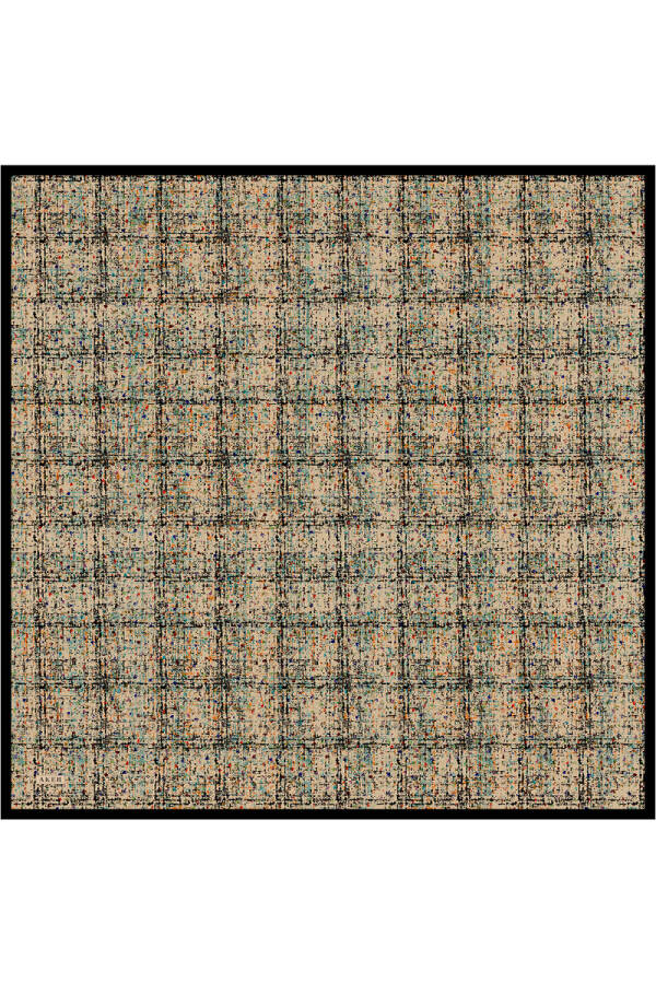 Renkli İpek Krep Saten Eşarp - 1