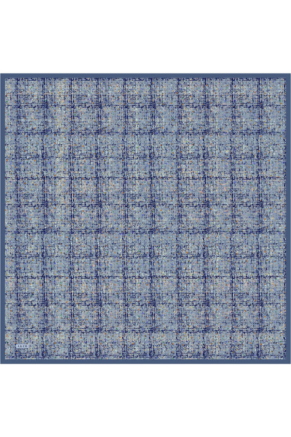 Renkli İpek Krep Saten Eşarp - 1