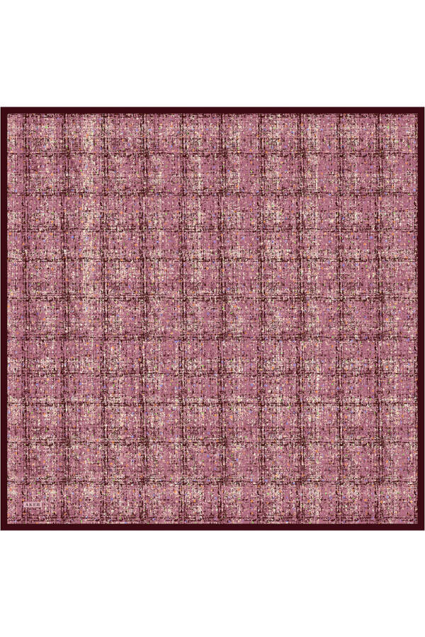 Renkli İpek Krep Saten Eşarp - 1