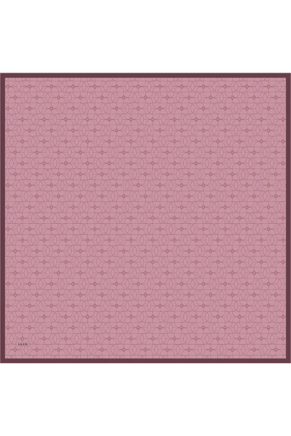 Pembe İpek Krep Saten Eşarp - 1