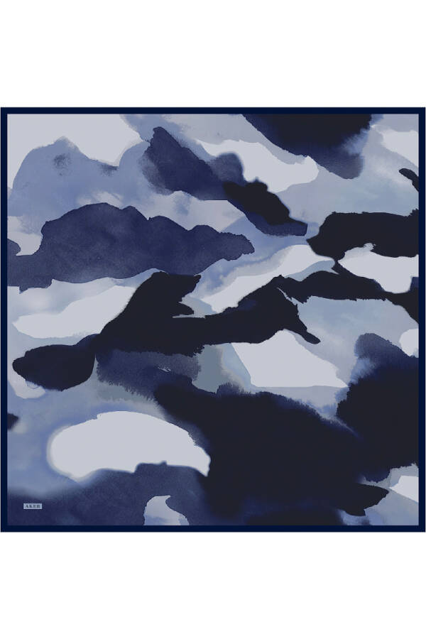 Renkli İpek Krep Saten Eşarp - 1