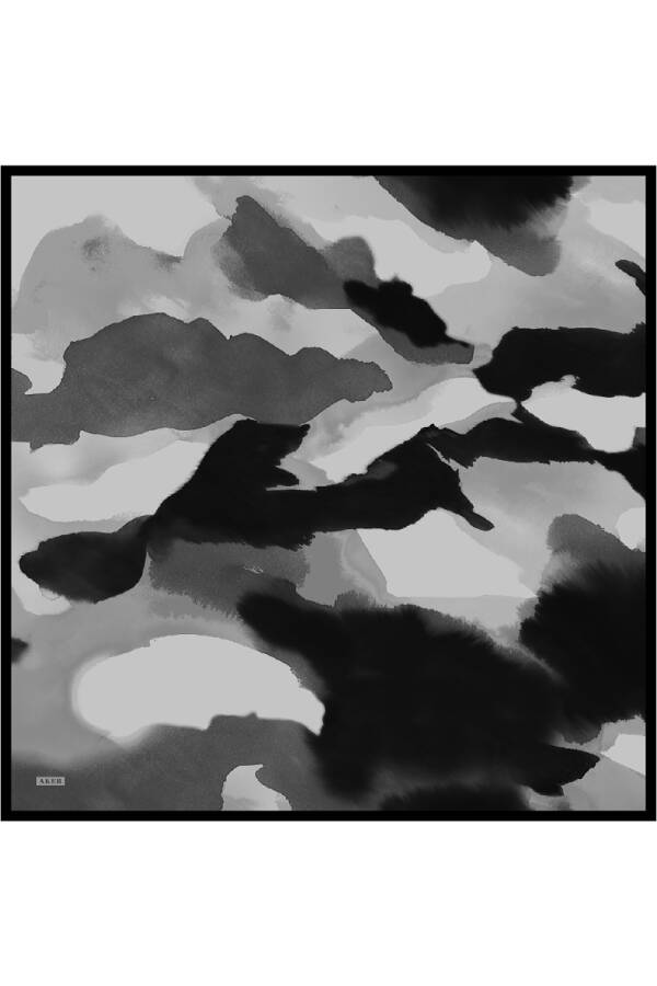 Renkli İpek Krep Saten Eşarp - 1