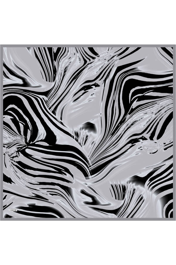 Renkli İpek Krep Saten Eşarp - 1