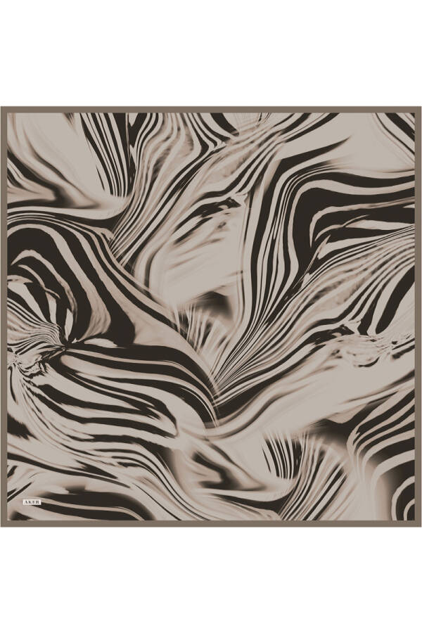 Renkli İpek Krep Saten Eşarp - 1