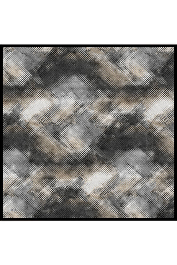 Renkli İpek Krep Saten Eşarp - 1