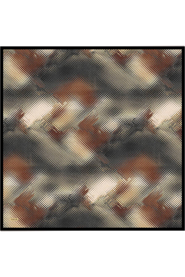 Renkli İpek Krep Saten Eşarp - 1