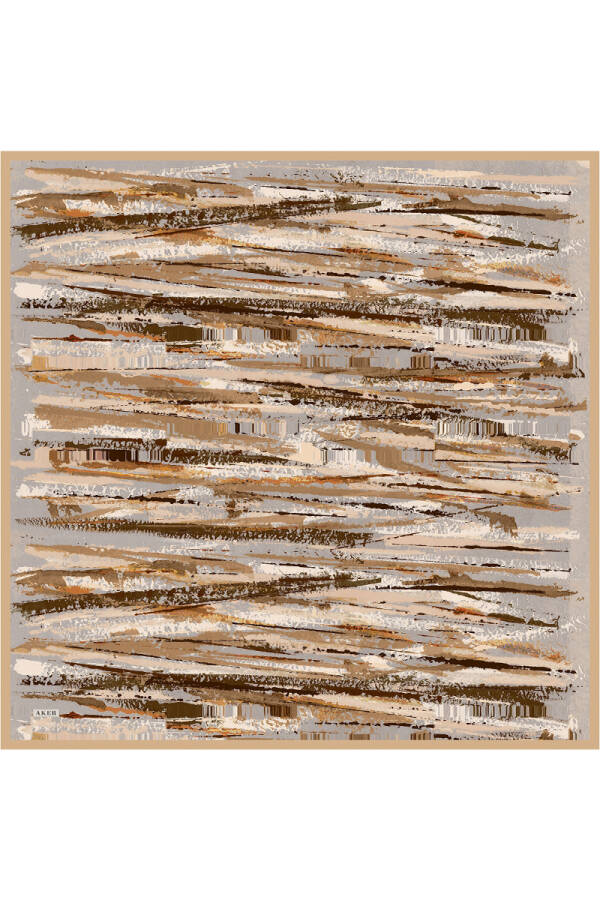 Renkli İpek Krep Saten Eşarp - 1