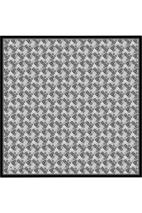 Renkli İpek Krep Saten Eşarp - 1