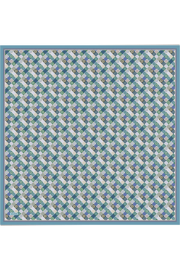 Renkli İpek Krep Saten Eşarp - 1