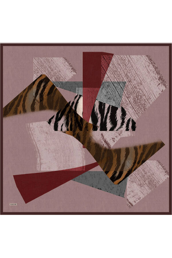 Renkli İpek Krep Saten Eşarp - 1