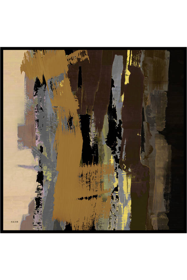 Renkli İpek Krep Saten Eşarp - Aker