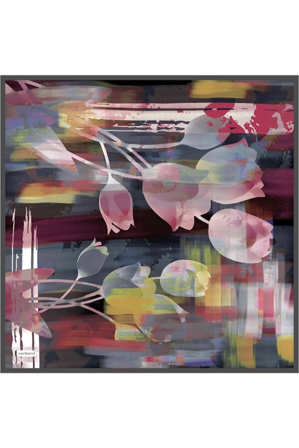 Renkli İpek Twill Eşarp - Cacharel