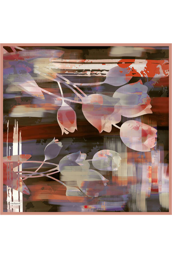 Renkli İpek Twill Eşarp - Cacharel