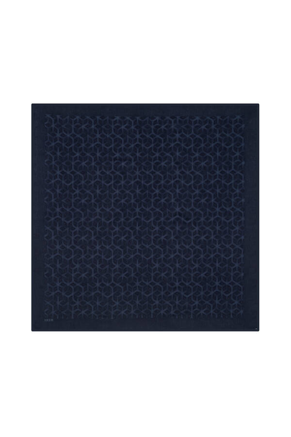 Lacivert Karma Eşarp - 1