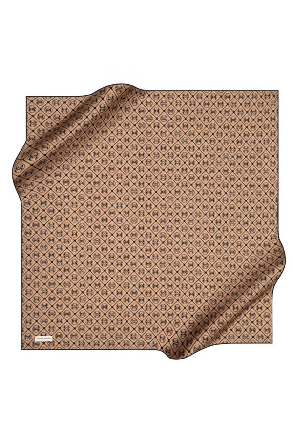 Logo Desenli 90X90 Pierre Cardin Krep Saten Eşarp - 1
