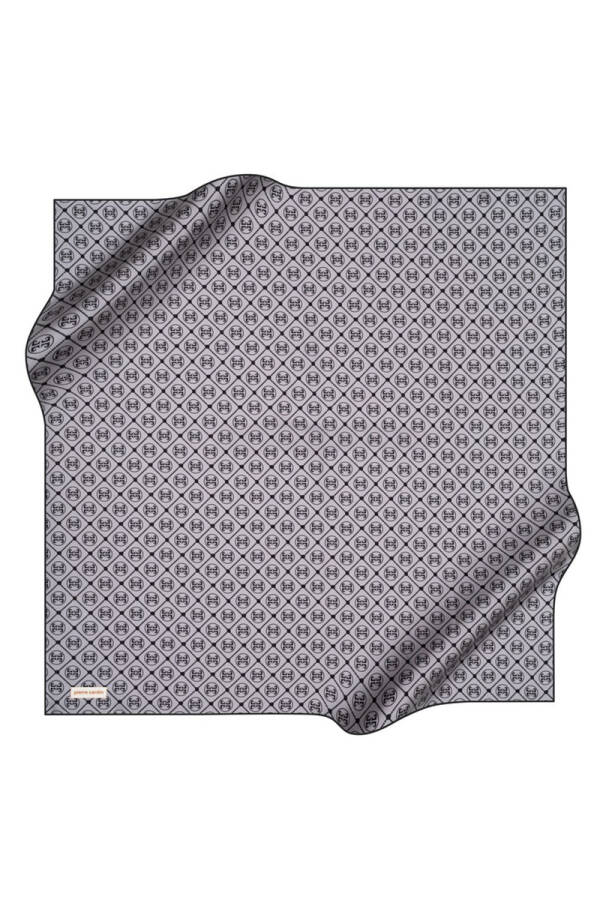Logo Desenli 90X90 Pierre Cardin Krep Saten Eşarp - 1