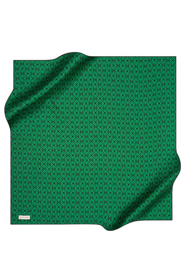 Logo Desenli 90X90 Pierre Cardin Krep Saten Eşarp - 1