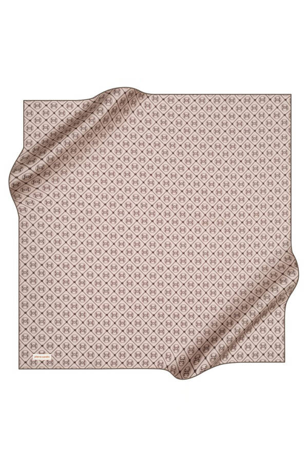 Logo Desenli 90X90 Pierre Cardin Krep Saten Eşarp - 1