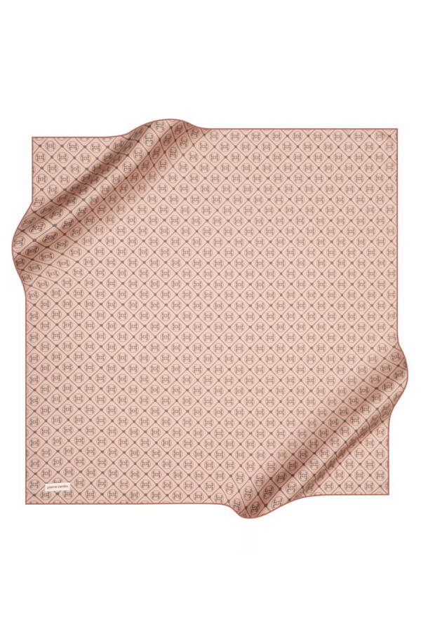 Logo Desenli 90X90 Pierre Cardin Krep Saten Eşarp - 1