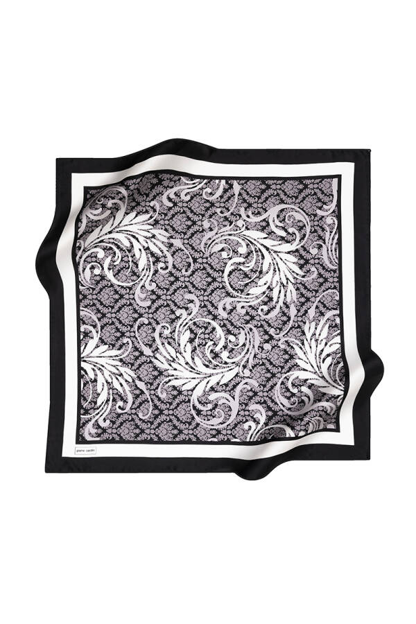 Etnik Desenli İpek Krep Saten Eşarp - Pierre Cardin