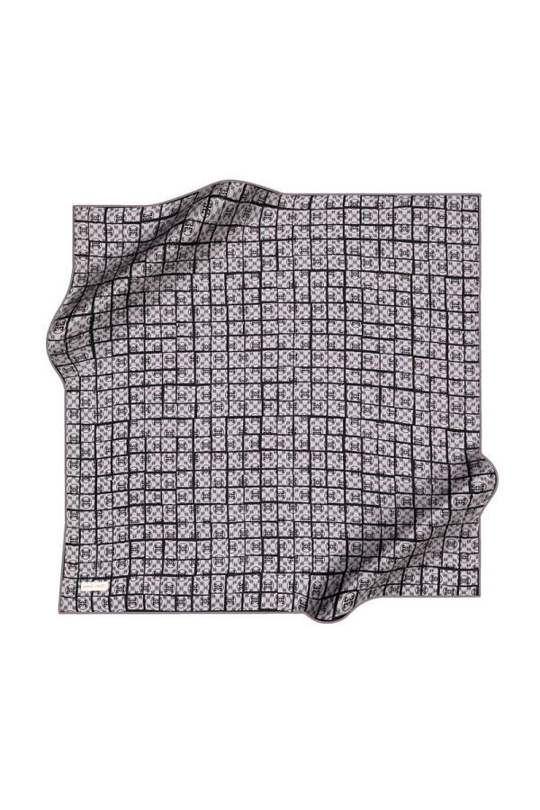 Logo Desenli Pierre Cardin Krep Saten Eşarp - 1