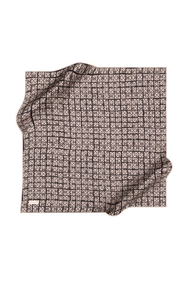 Logo Desenli Pierre Cardin Krep Saten Eşarp - 1