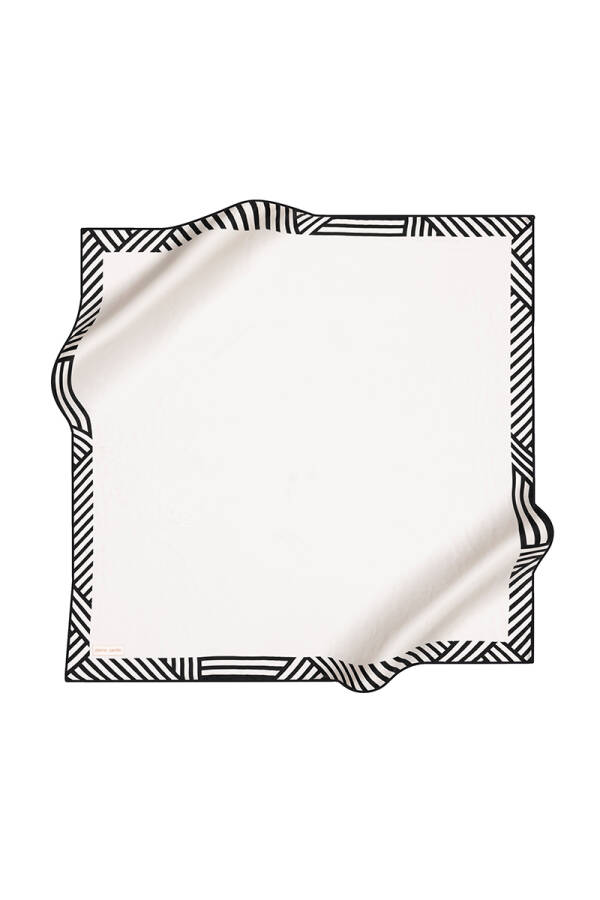 Geometrik Desenli Pierre Cardin Krep Saten Eşarp - 1